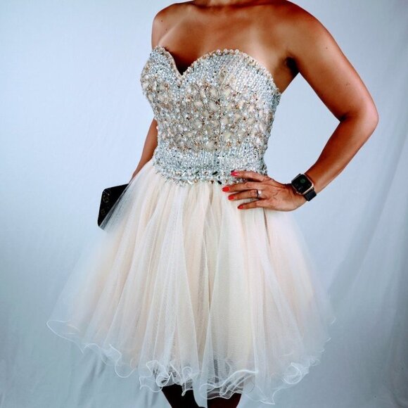 Terani Couture Jeweled Formal Strapless Dress $407 - Picture 4 of 9